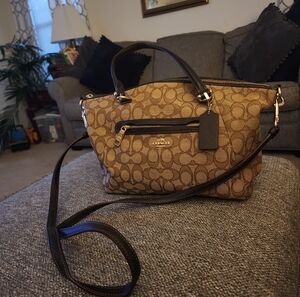 Coach Blocked Signature Canvas Crossbody Bag